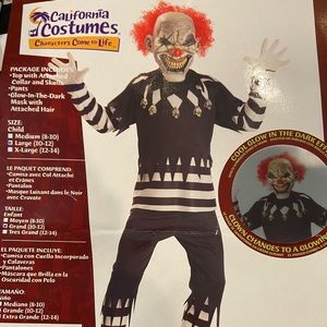 Halloween Creepy Clown - Youth Large 10-12